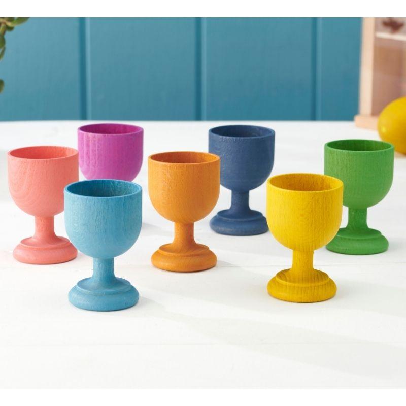 TickiT Rainbow Wooden Egg Cups - Pack of 7 : ScandiBugs