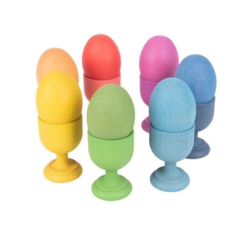 TickiT Rainbow Wooden Eggs - Pack of 7 : ScandiBugs