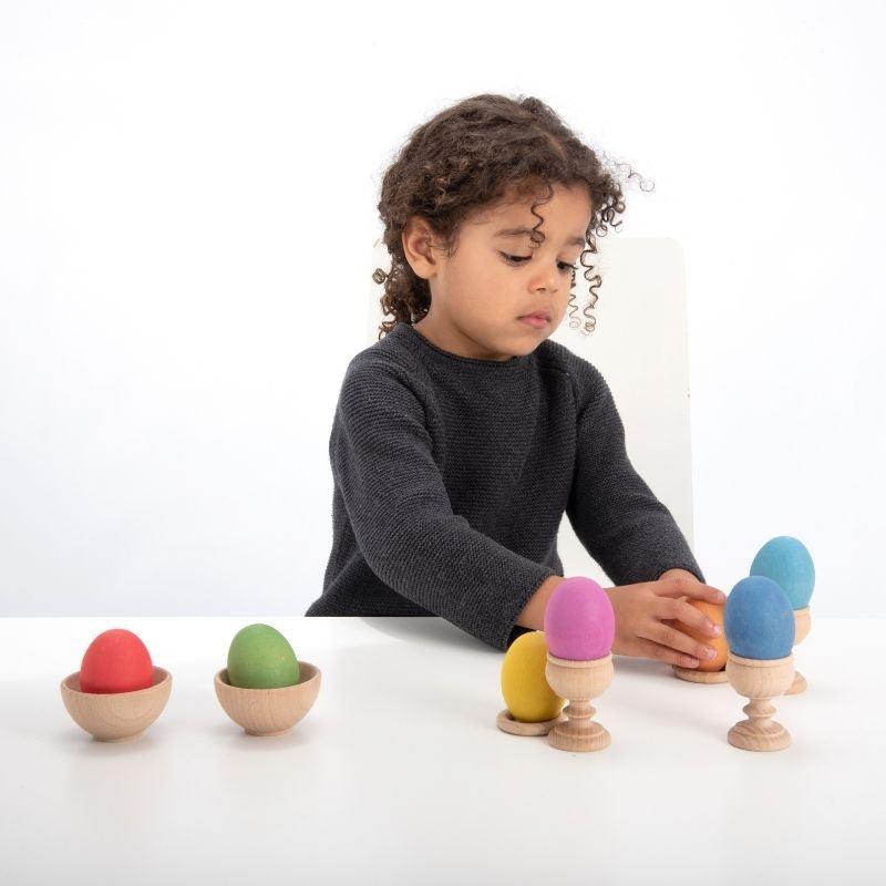 TickiT Rainbow Wooden Eggs - Pack of 7 : ScandiBugs