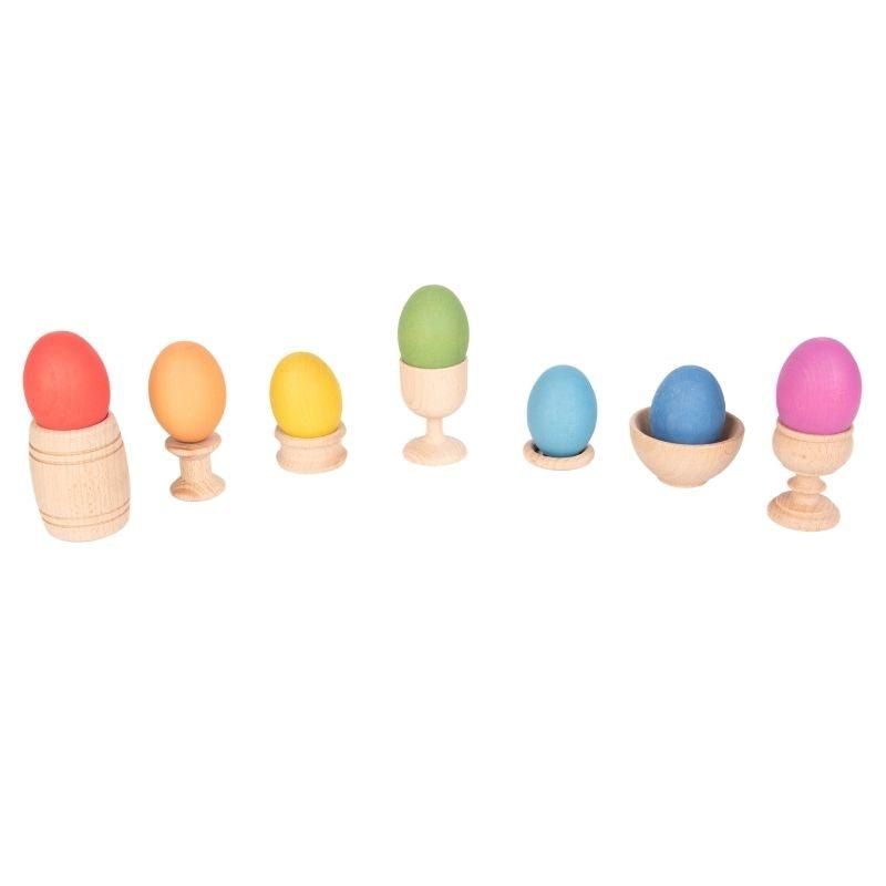TickiT Rainbow Wooden Eggs - Pack of 7 : ScandiBugs
