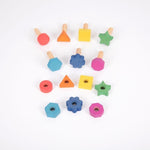 TickiT Rainbow Wooden Nuts & Bolts - Pack of 7 : ScandiBugs