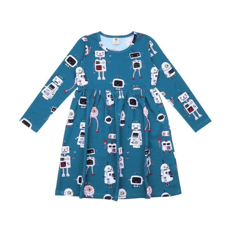 Walkiddy Robot Friends Long Sleeve Twirly Dress : ScandiBugs