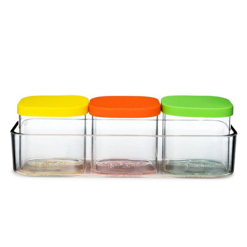 Yumbox Chop Chop - Food Prep Glass Storage Cubes - Vibrant Set - Set of 3 - ScandiBugs