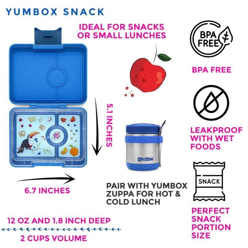 NEW Yumbox Snack 3 Compartment Bento Lunch Box - Various Colours - ScandiBugs